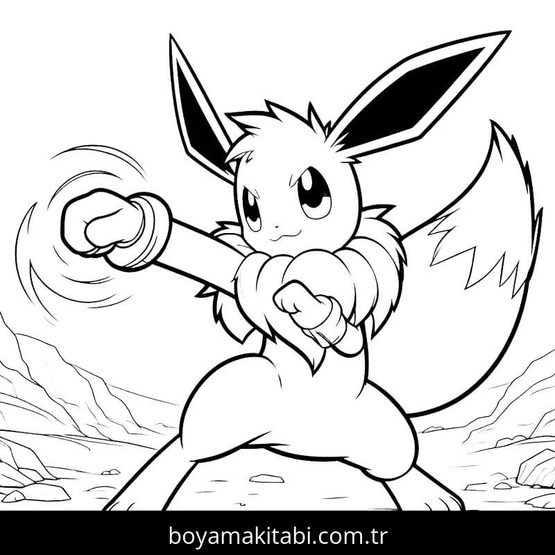 Eevee boyama sayfası – PDF indir, sevimli karakter