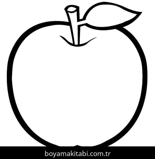 Elma boyama sayfası – el becerilerini geliştirir, boyama çalışması