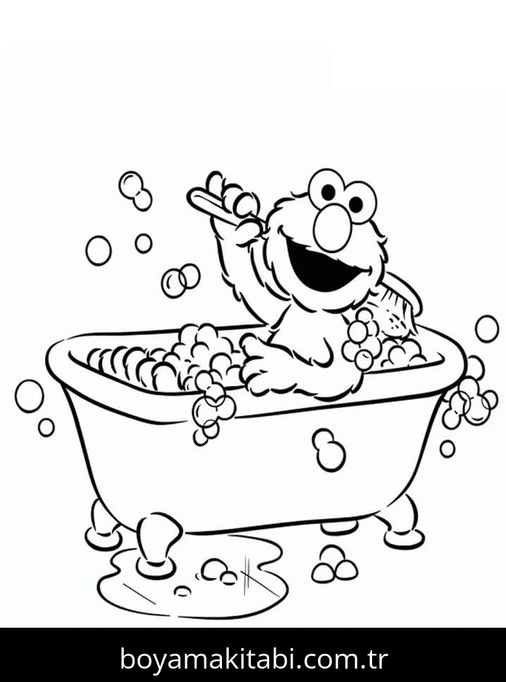 Elmo boyama sayfası – okul öncesi, evde etkinlik