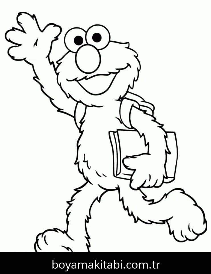 Elmo boyama sayfası – renkli çizimler, okul öncesi
