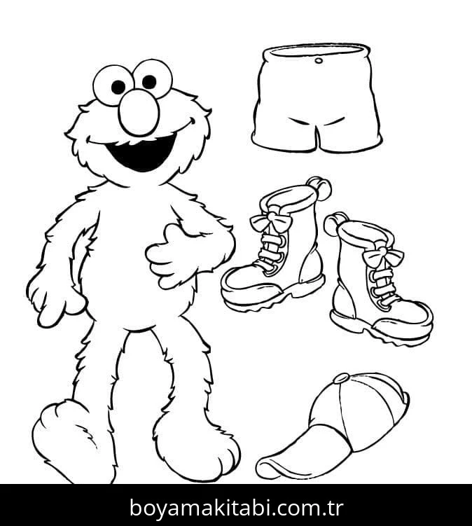 Elmo boyama sayfası – PDF indir, sevimli karakter