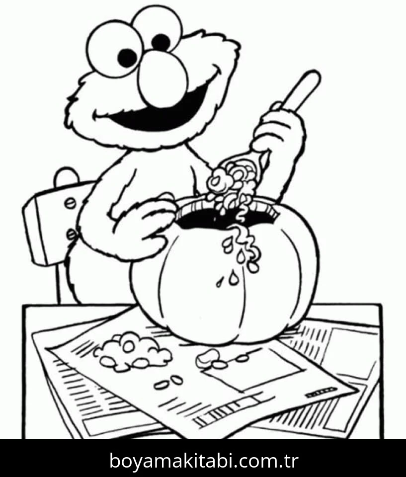 Elmo boyama sayfası – kolay boyama, eğitici aktivite