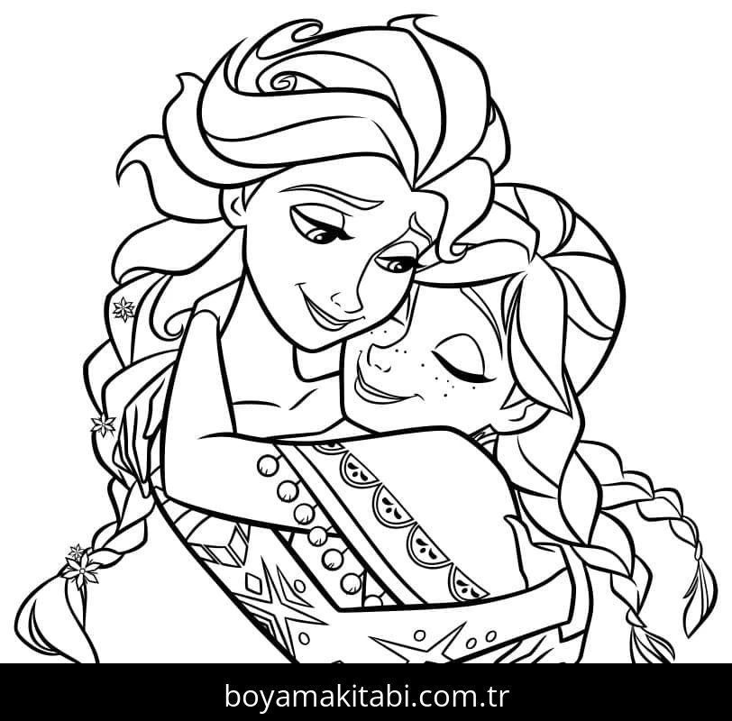 Elsa Ve Anna boyama sayfası – evde etkinlik, ücretsiz yazdır