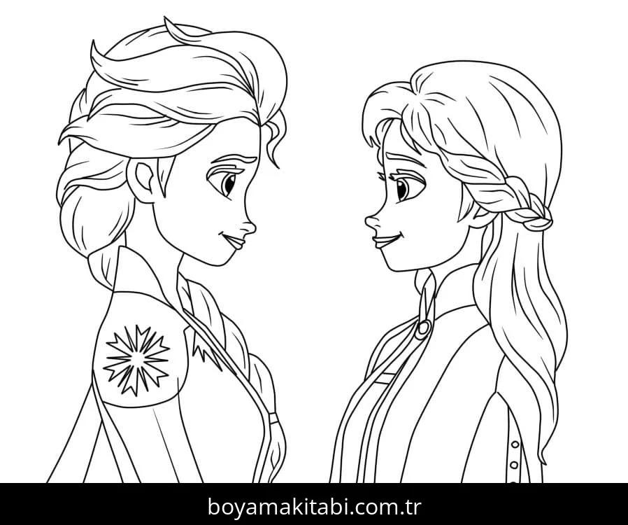 Elsa Ve Anna boyama sayfası – ücretsiz yazdır, boyama etkinliği