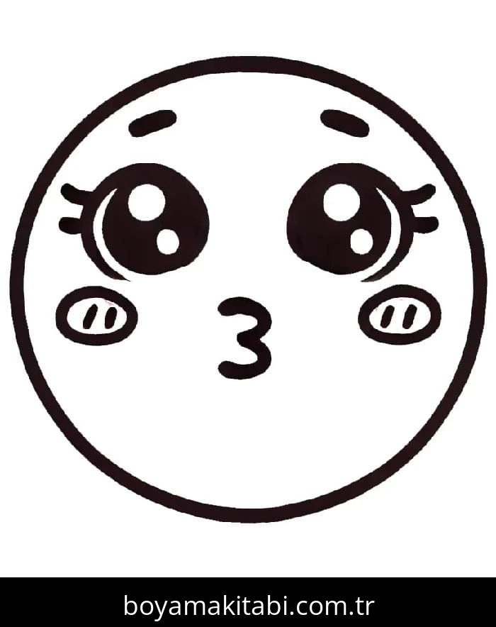 Emoji boyama sayfası – sevimli karakter, sanatsal çalışma