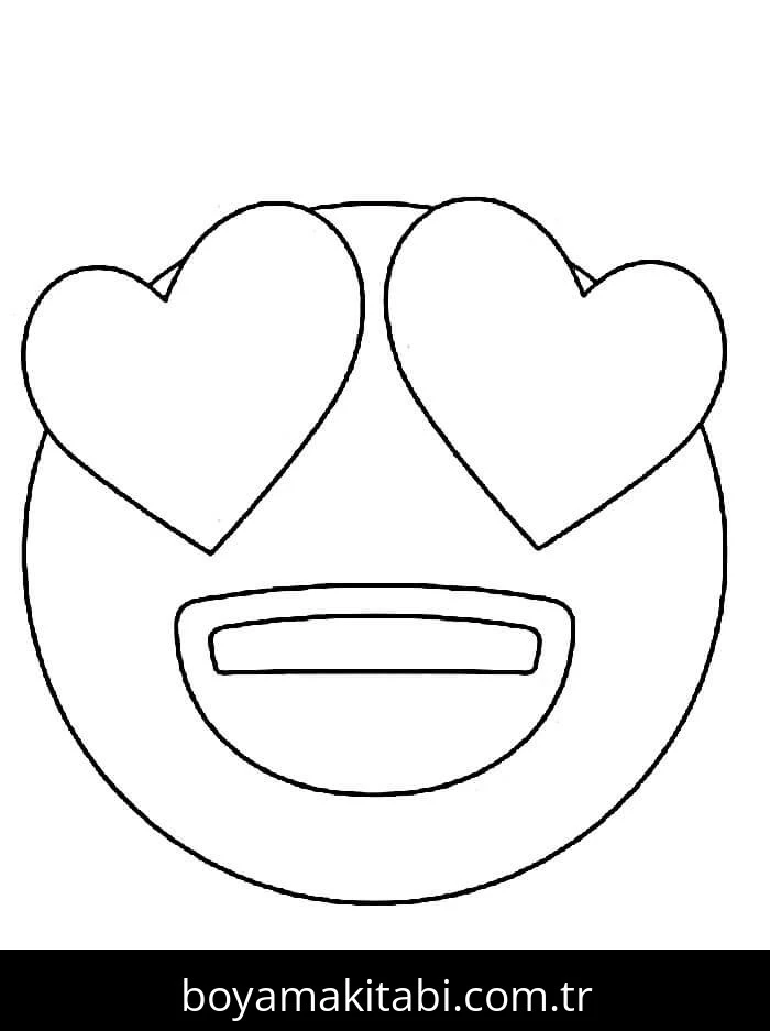 Emoji boyama sayfası – sevimli karakter, sanatsal çalışma