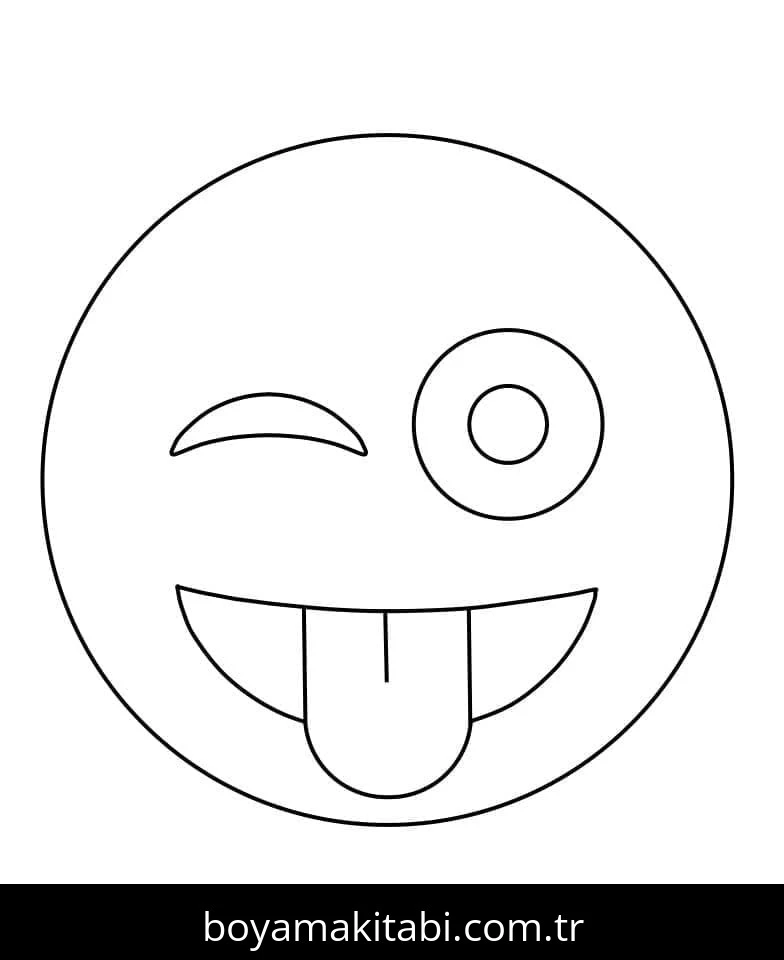 Emoji boyama sayfası – çizgi film temalı, basit çizim