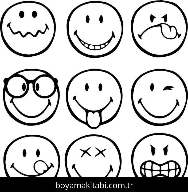 Emoji boyama sayfası – evde etkinlik, ücretsiz yazdır