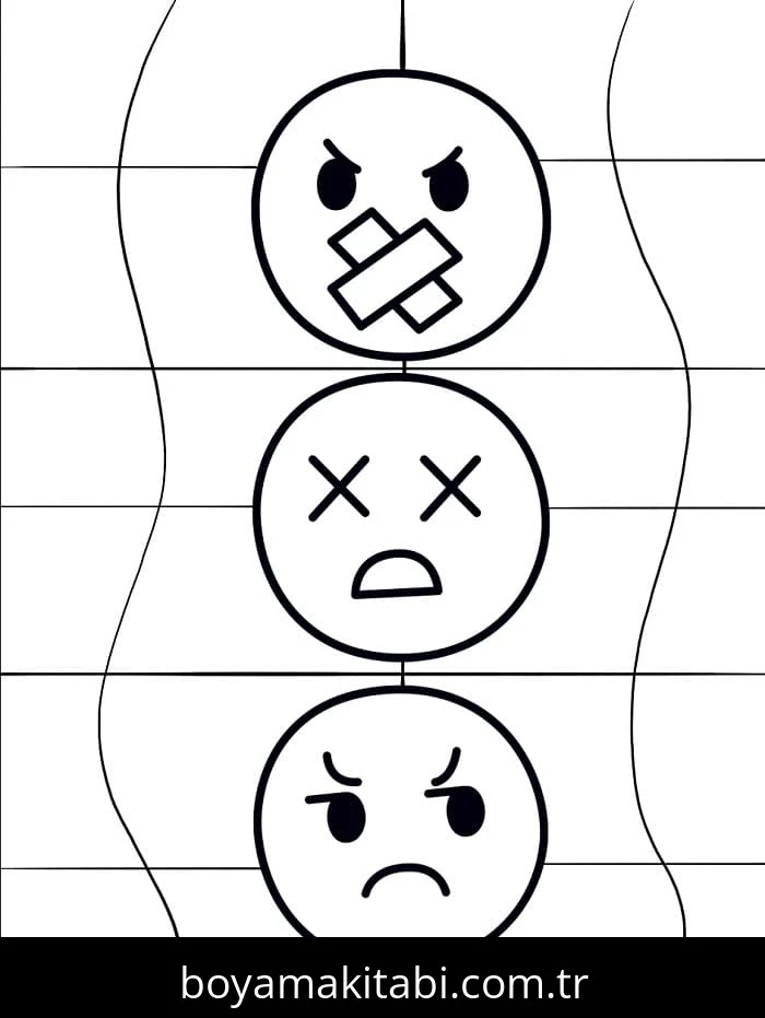 Emoji boyama sayfası – boyama çalışması, yaratıcılığı geliştirir