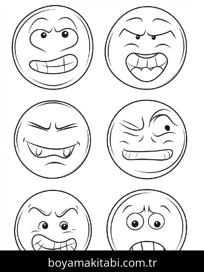 Emoji boyama sayfası – okul öncesi, evde etkinlik