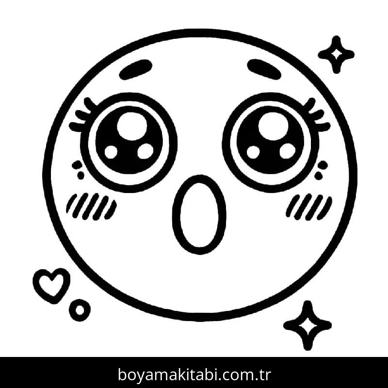 Emoji boyama sayfası – sevimli karakter, sanatsal çalışma