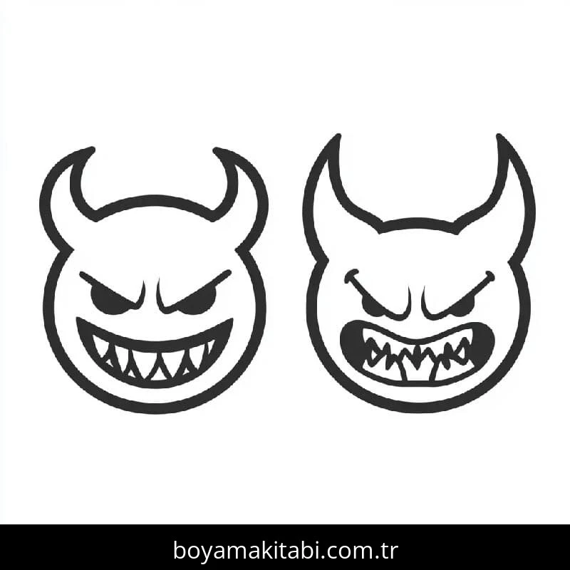 Emoji boyama sayfası – çizgi film temalı, basit çizim