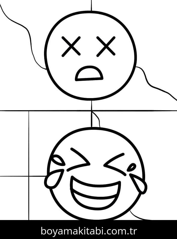 Emoji boyama sayfası – eğitici aktivite, yaratıcılık