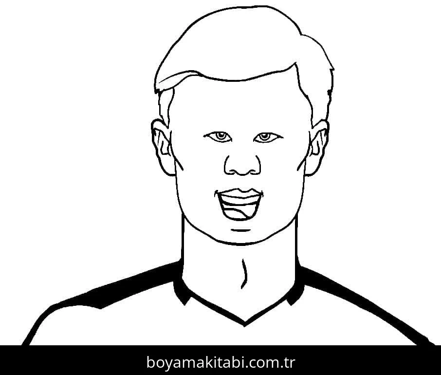 Erling Haaland boyama sayfası – sanatsal çalışma, çocuklar için