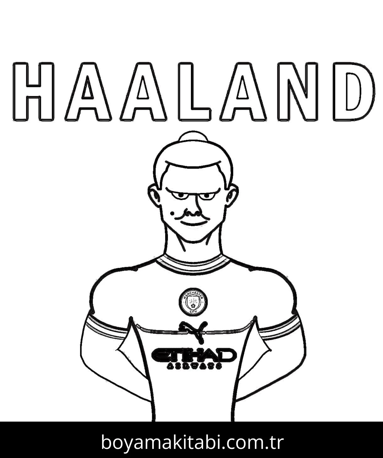 Erling Haaland boyama sayfası – boyama etkinliği, çocuk aktivitesi
