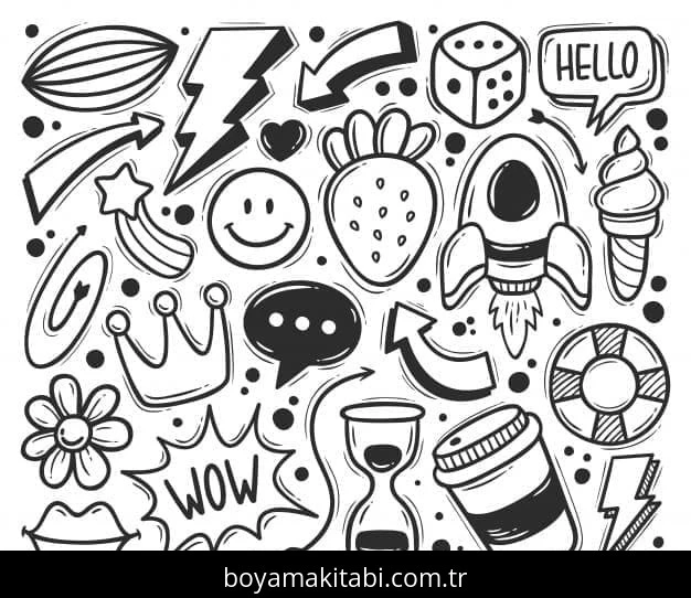 Estetik boyama sayfası – yaratıcılığı geliştirir, keyifli zaman