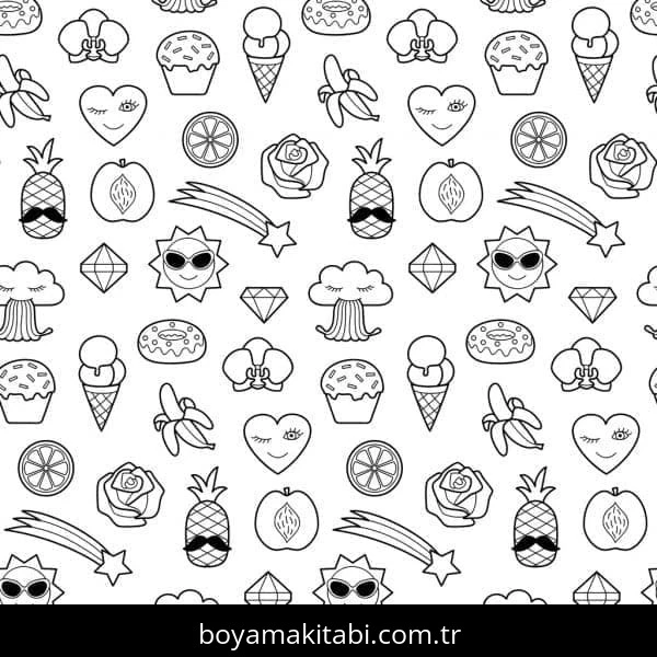 Estetik boyama sayfası – boyama çalışması, yaratıcılığı geliştirir