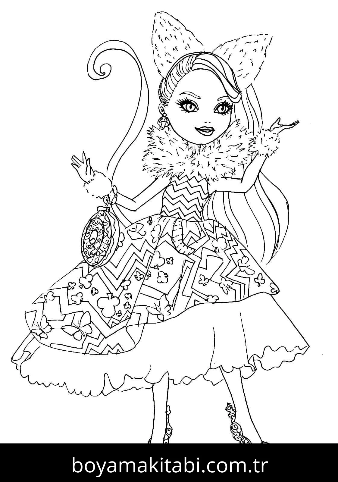 Ever After High boyama sayfası – boyama çalışması, yaratıcılığı geliştirir
