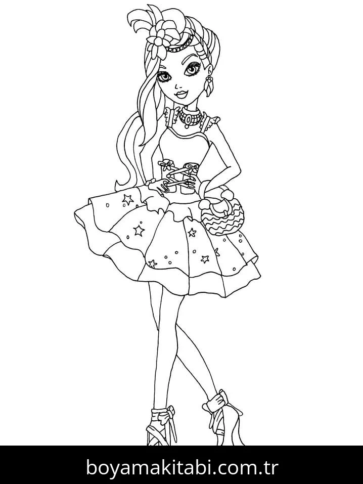 Ever After High boyama sayfası – çocuklar için, çizgi film temalı
