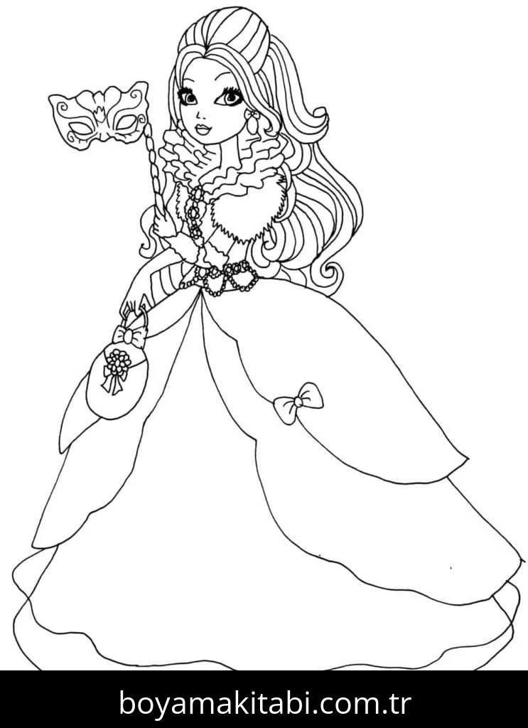 Ever After High boyama sayfası – kolay boyama, eğitici aktivite