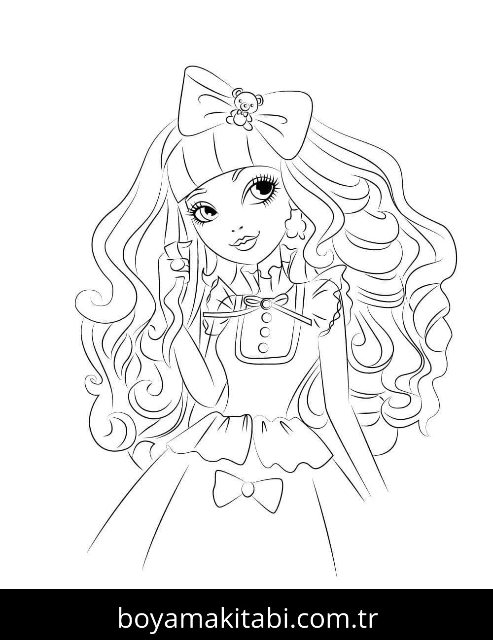 Ever After High boyama sayfası – keyifli zaman, renkli çizimler