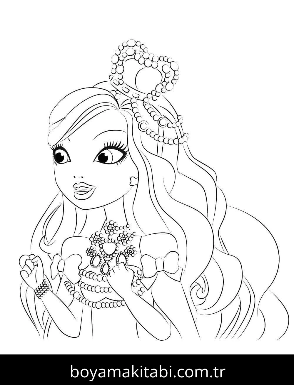 Ever After High boyama sayfası – basit çizim, kolay boyama