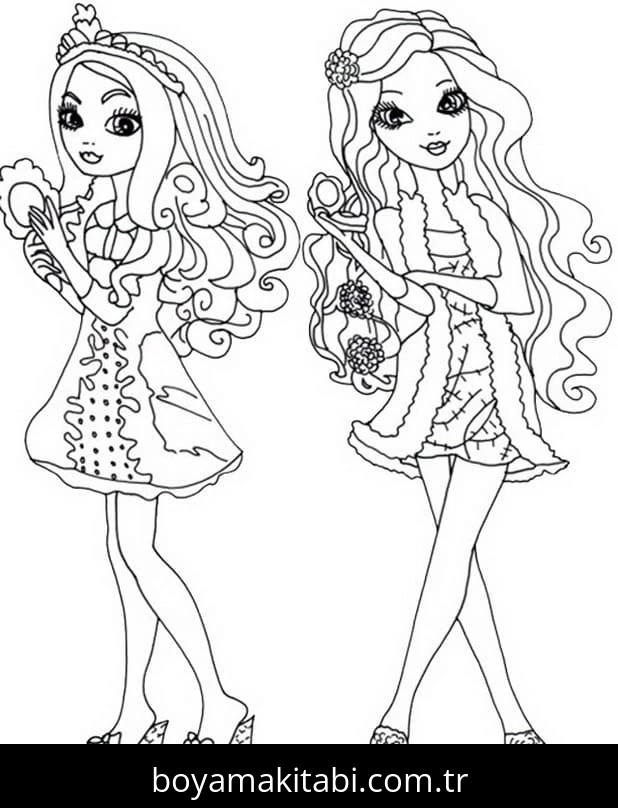 Ever After High boyama sayfası – çocuklar için, çizgi film temalı