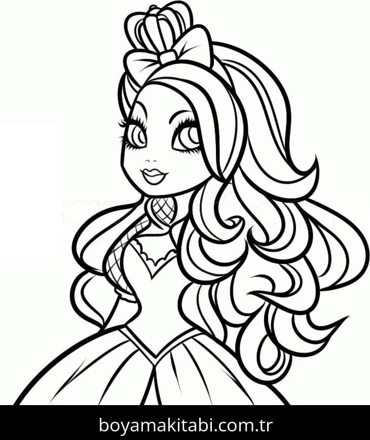 Ever After High boyama sayfası – kolay boyama, eğitici aktivite