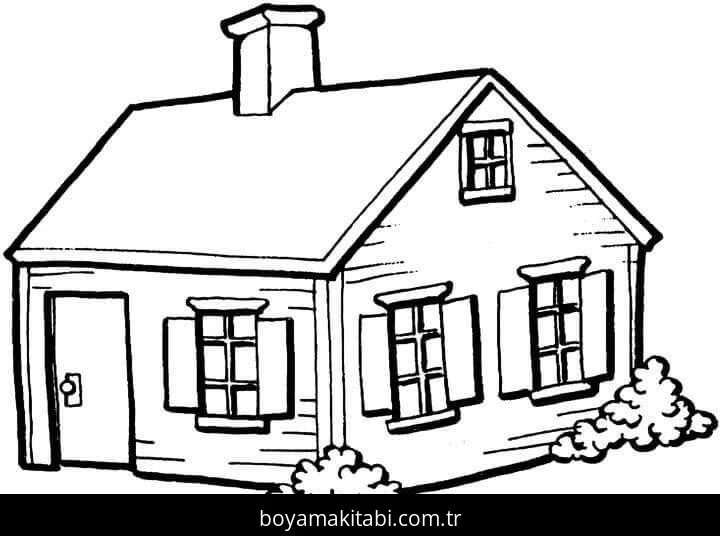 Evler boyama sayfası – boyama etkinliği, çocuk aktivitesi