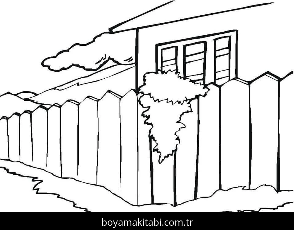 Evler boyama sayfası – çocuk aktivitesi, PDF indir