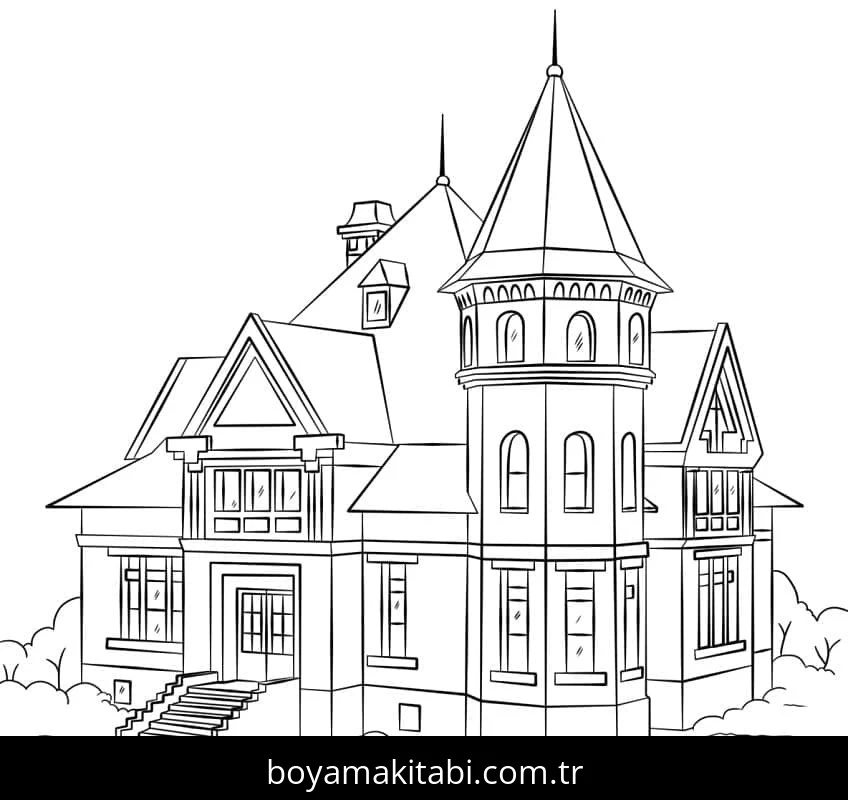 Evler boyama sayfası – ücretsiz yazdır, boyama etkinliği