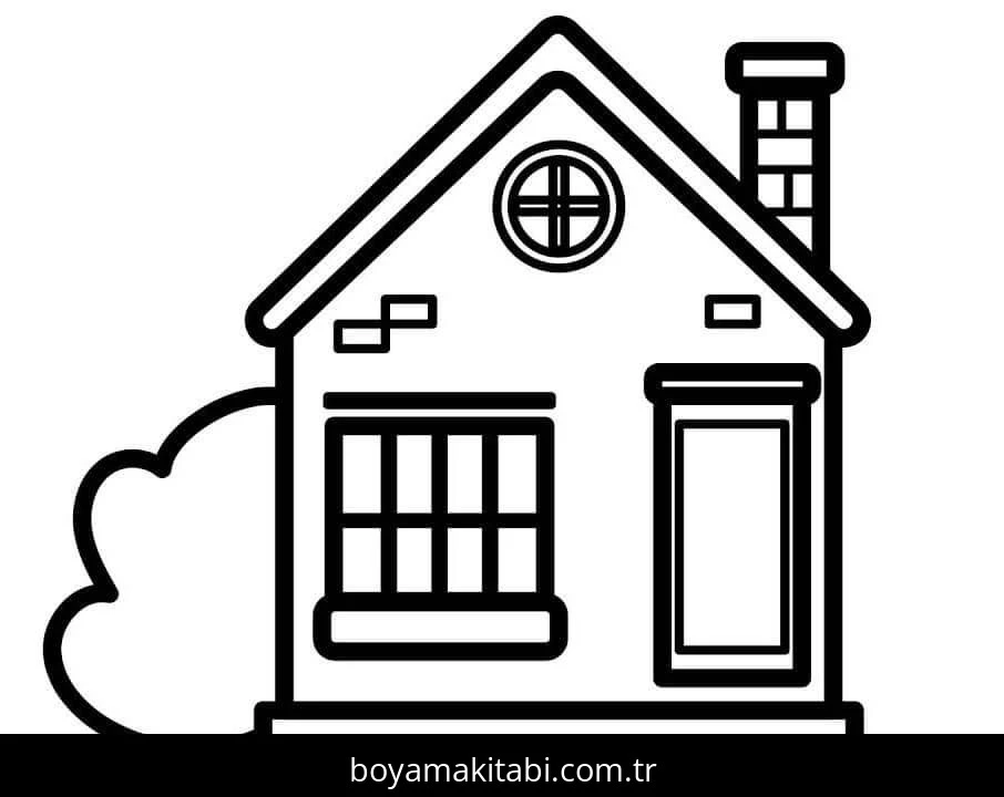 Evler boyama sayfası – keyifli zaman, renkli çizimler