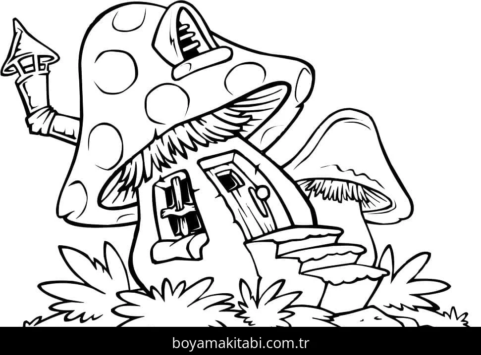 Evler boyama sayfası – çocuk aktivitesi, PDF indir