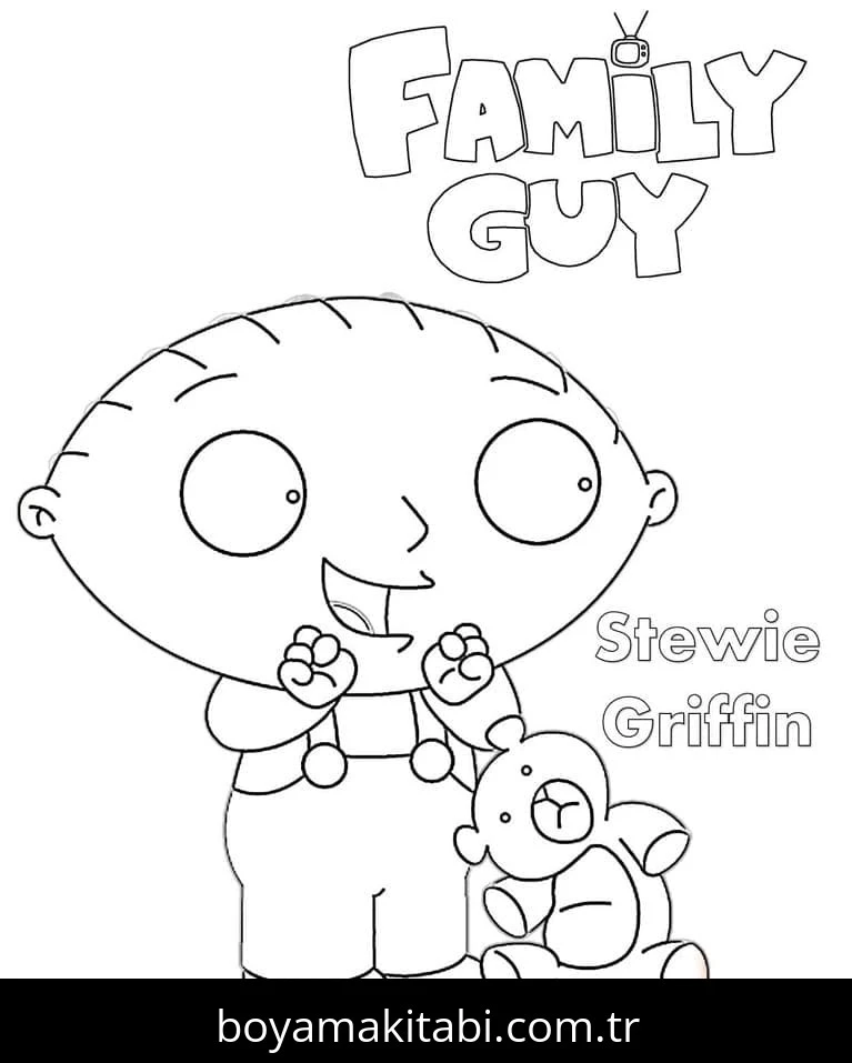 Family Guy boyama sayfası – sanatsal çalışma, çocuklar için