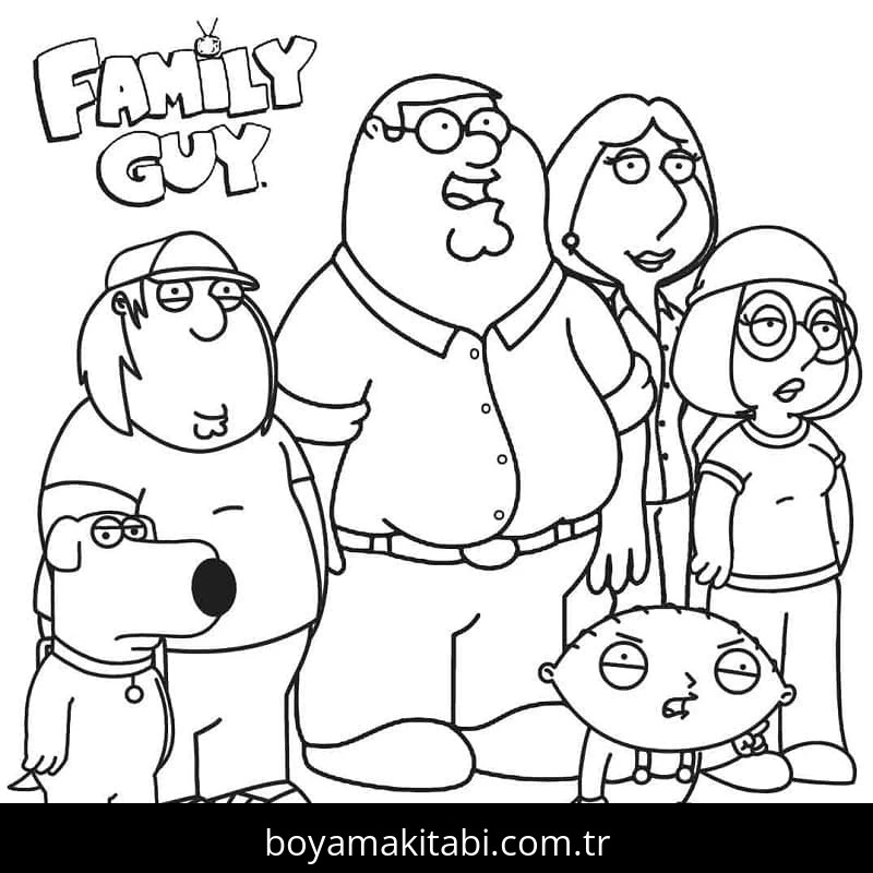 Family Guy boyama sayfası – okul öncesi, evde etkinlik