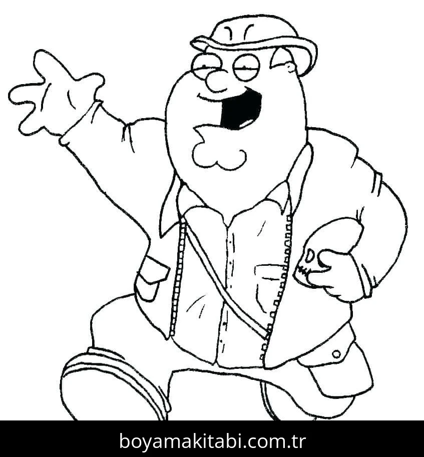Family Guy boyama sayfası – sevimli karakter, sanatsal çalışma