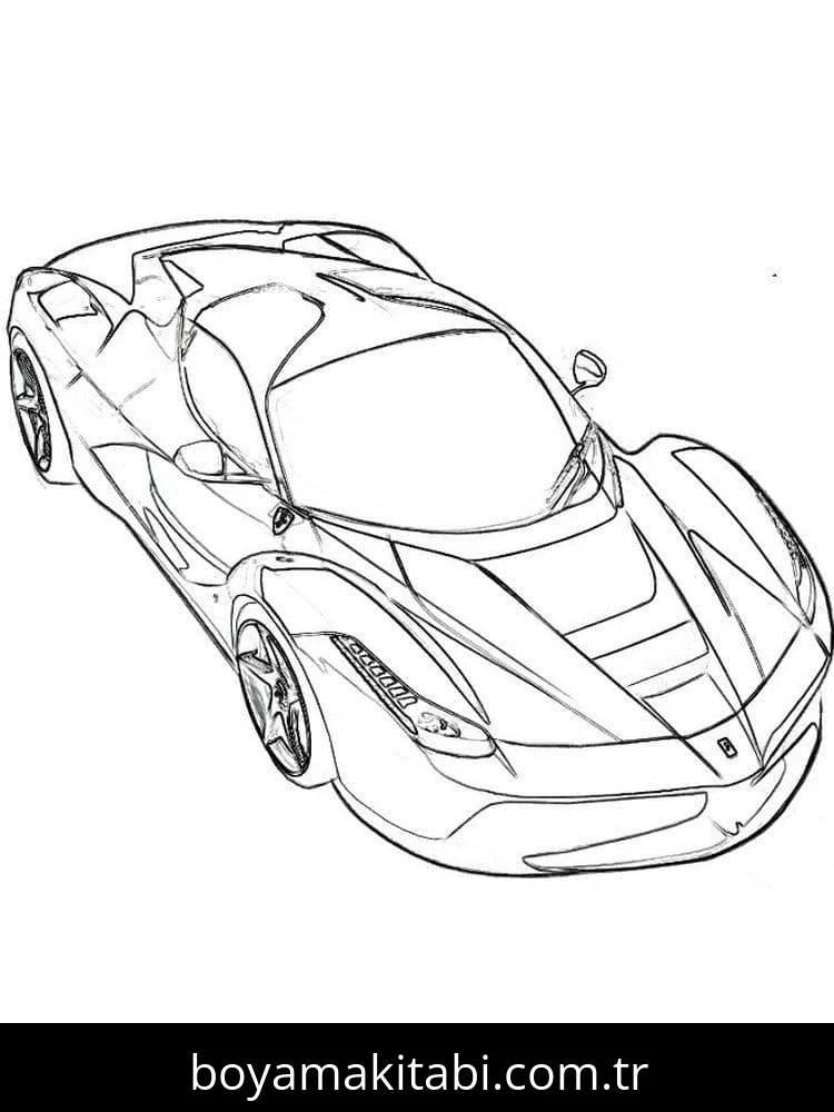 Ferrari boyama sayfası – yaratıcılık, eğlenceli etkinlik