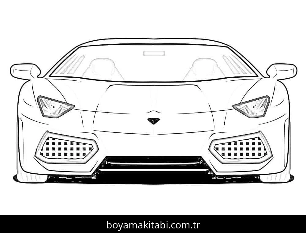 Ferrari boyama sayfası – çocuklar için, çizgi film temalı