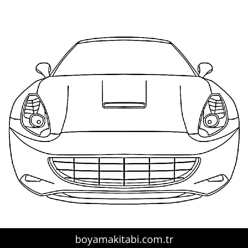 Ferrari boyama sayfası – el becerilerini geliştirir, boyama çalışması