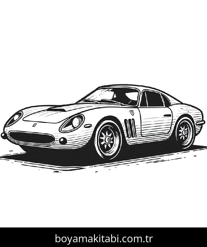 Ferrari boyama sayfası – keyifli zaman, renkli çizimler