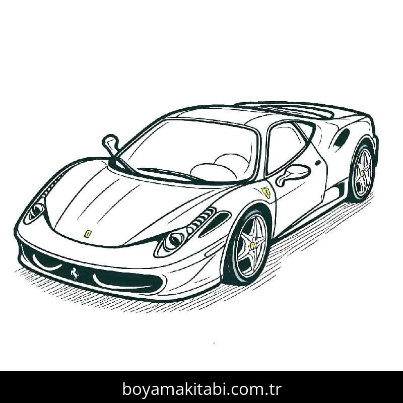 Ferrari boyama sayfası – evde etkinlik, ücretsiz yazdır
