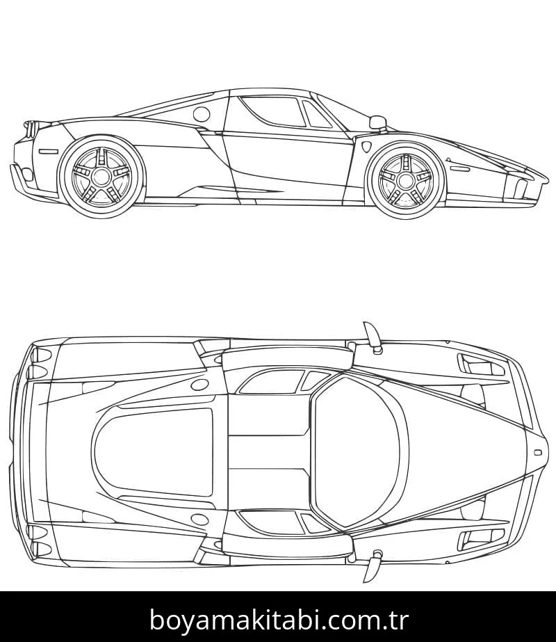 Ferrari boyama sayfası – yaratıcılık, eğlenceli etkinlik