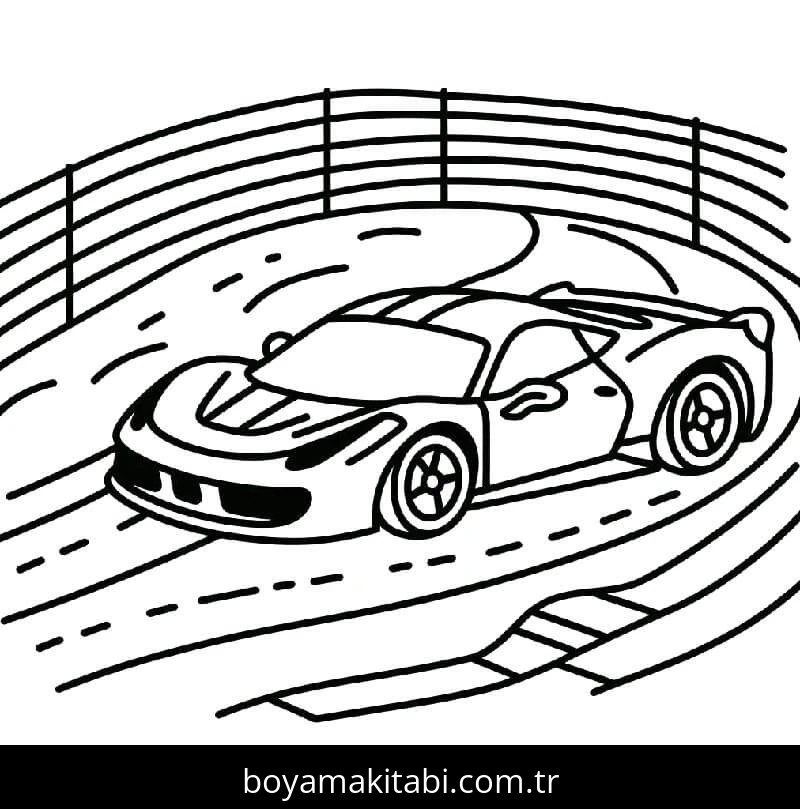 Ferrari boyama sayfası – boyama çalışması, yaratıcılığı geliştirir