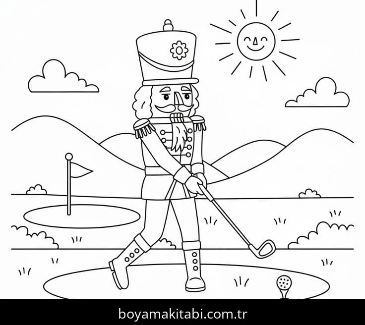 Fındıkkıran boyama sayfası – eğlenceli etkinlik, el becerilerini geliştirir