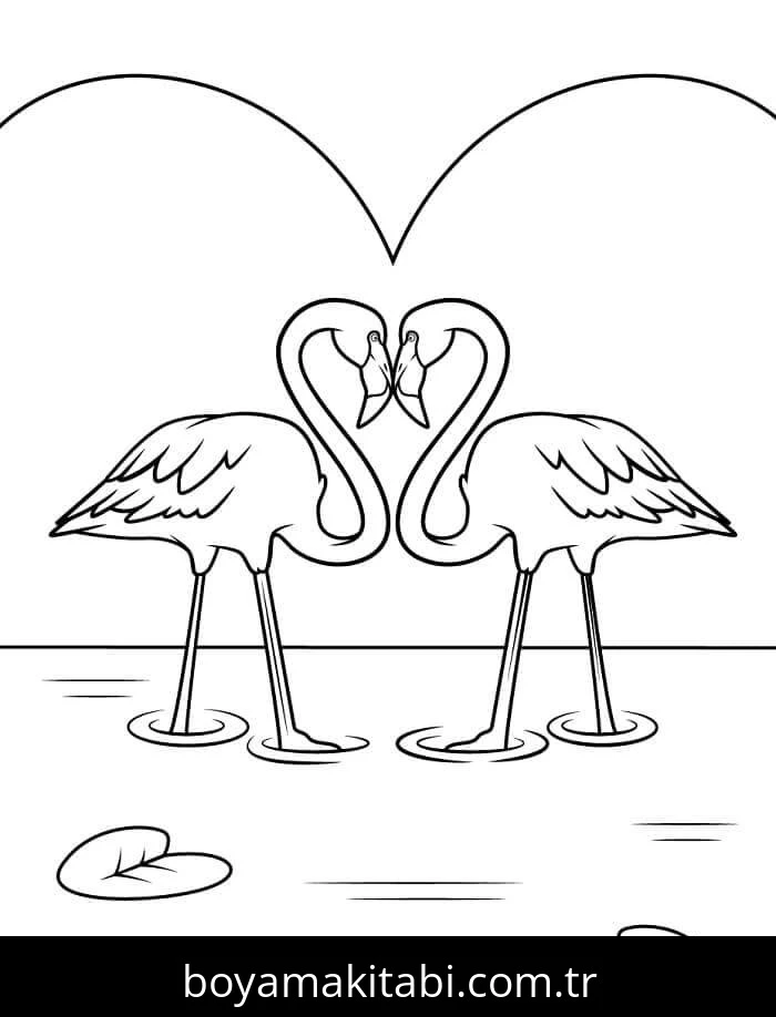 Flamingo boyama sayfası – PDF indir, sevimli karakter