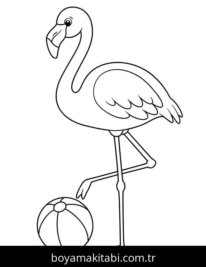 Flamingo boyama sayfası – okul öncesi, evde etkinlik