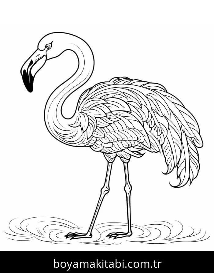 Flamingo boyama sayfası – boyama etkinliği, çocuk aktivitesi