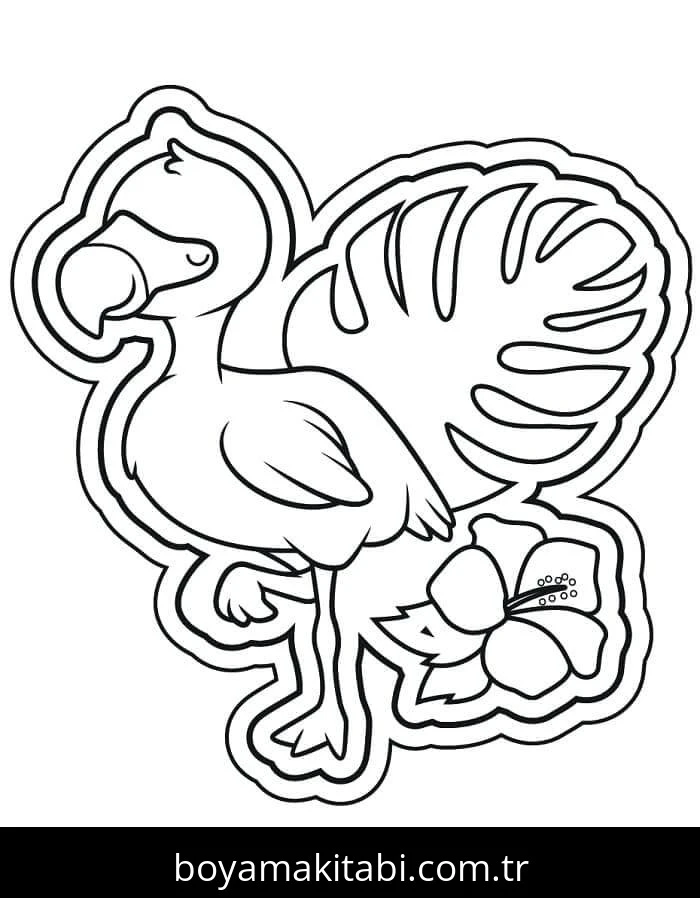 Flamingo boyama sayfası – sanatsal çalışma, çocuklar için