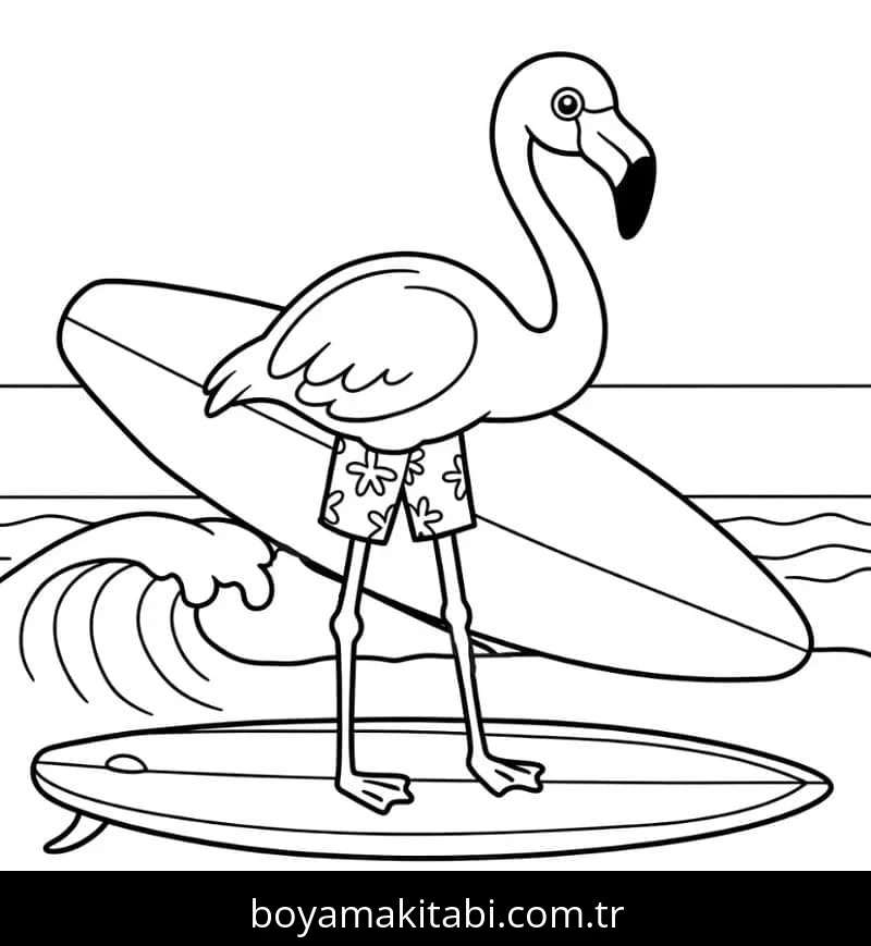 Flamingo boyama sayfası – yaratıcılık, eğlenceli etkinlik