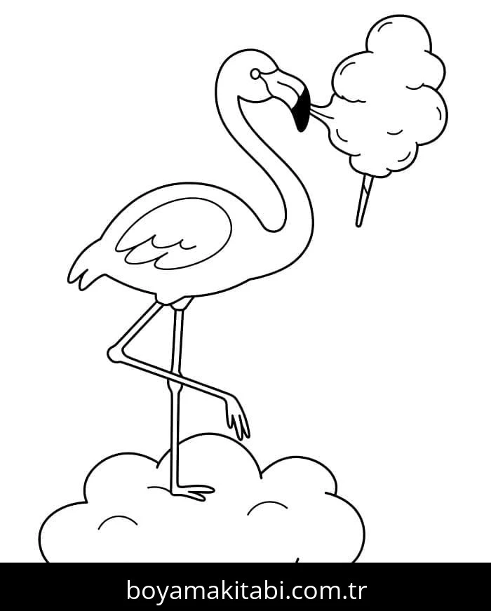 Flamingo boyama sayfası – boyama çalışması, yaratıcılığı geliştirir